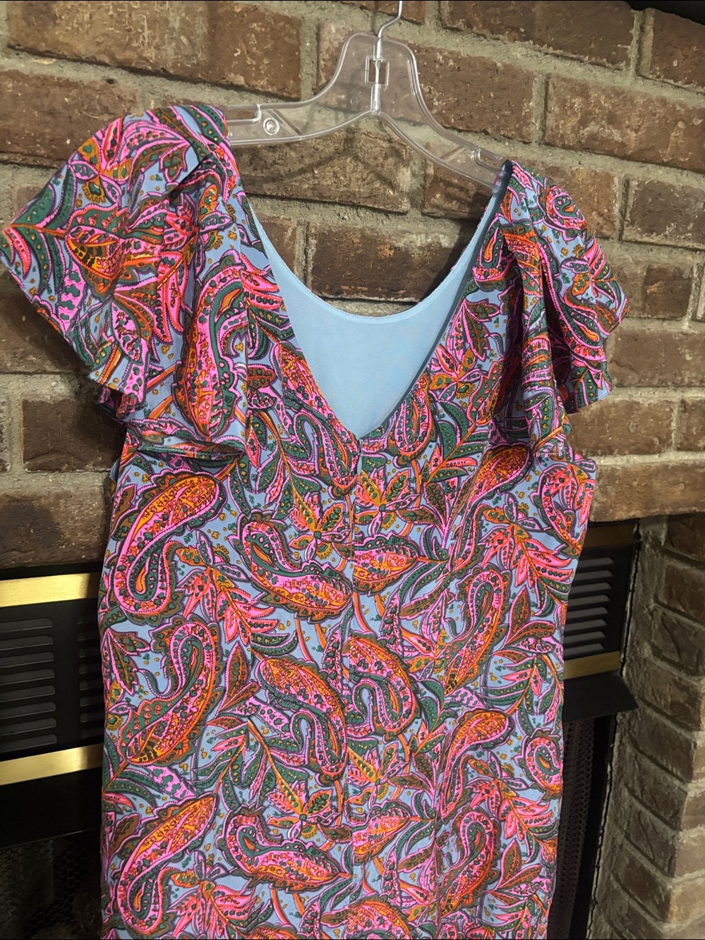 J.Crew Silk Ruffle Vibrant Paisley Floral Dress Size 12 NWT - Picture 6 of 14